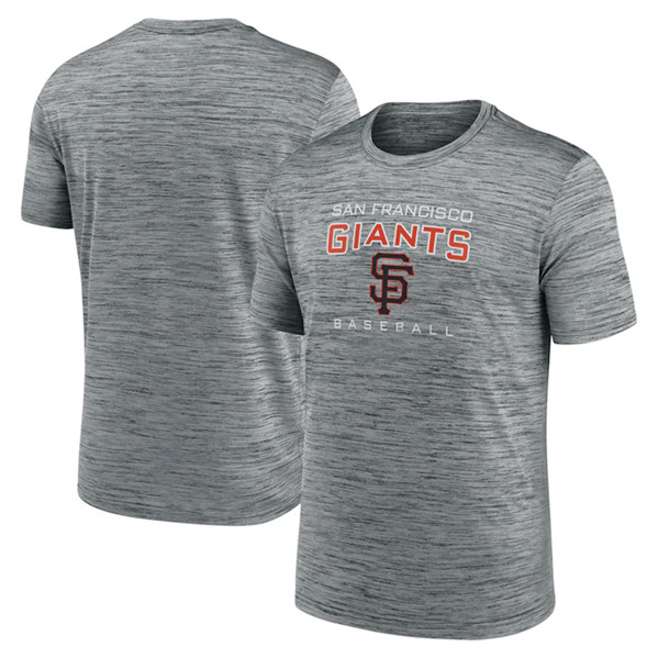 Men's San Francisco Giants Gray Velocity Practice Performance T-Shirt